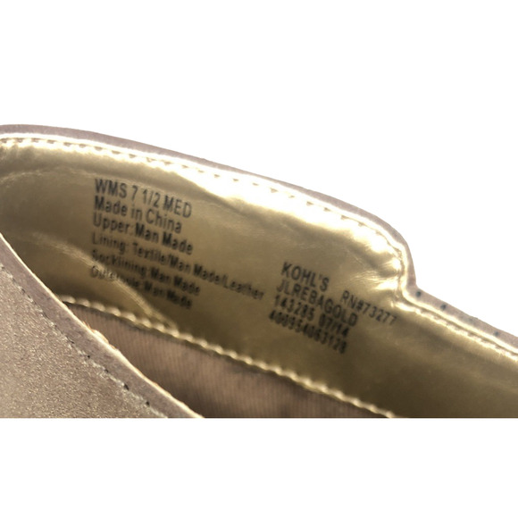 Jennifer Lopez Women's Ankle Boots Heels Size 7.5 Reba Gold Back Zip - Picture 9 of 9